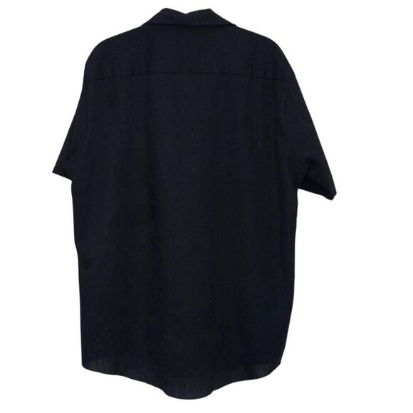 Dee Cee Washington Manufacturing USA button front short sleeve top navy 16 L - Picture 2 of 6